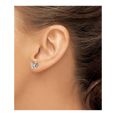Stainless Steel Glitter Butterfly Stud Earrings – view 4