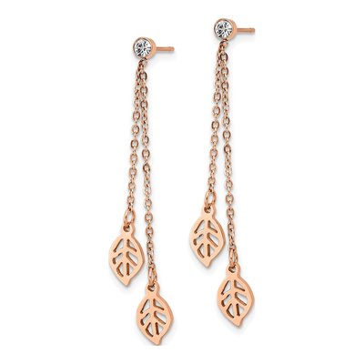 Stainless Steel CZ Dangle Earrings – view 3