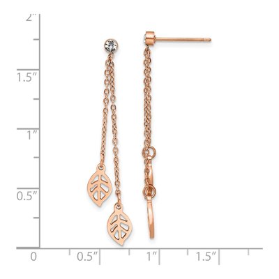 Stainless Steel CZ Dangle Earrings – view 5