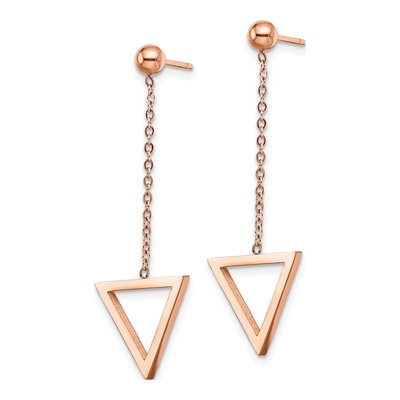 Stainless Steel Triangle Dangle Earrings – view 3