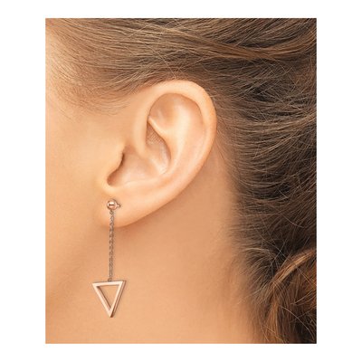 Stainless Steel Triangle Dangle Earrings – view 4