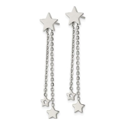 Stainless Steel Star Dangle Earrings – view 3