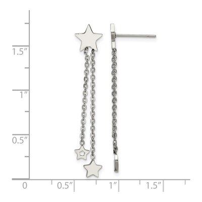 Stainless Steel Star Dangle Earrings – view 5