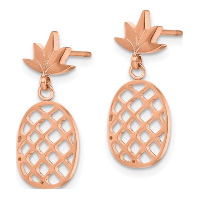 Stainless Steel Pineapple Dangle Earrings – view 3