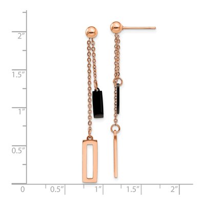 Stainless Steel Black IP Dangle Earrings – view 5