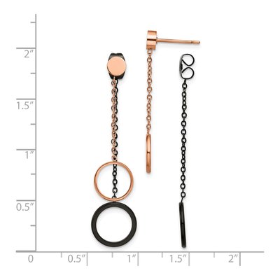 Stainless Steel Black IP Dangle Earrings – view 5