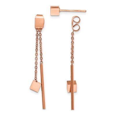 Stainless Steel IP Dangle Earrings