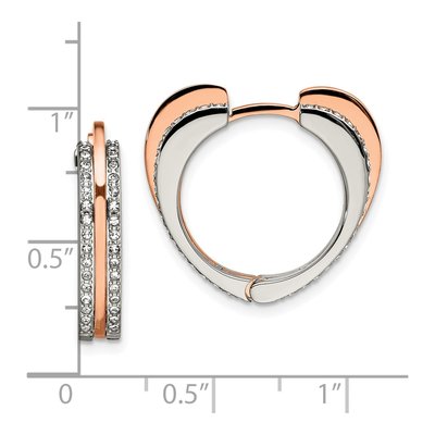 Stainless Steel 20mm Crystal IP Huggie Hoop Earrings – view 5