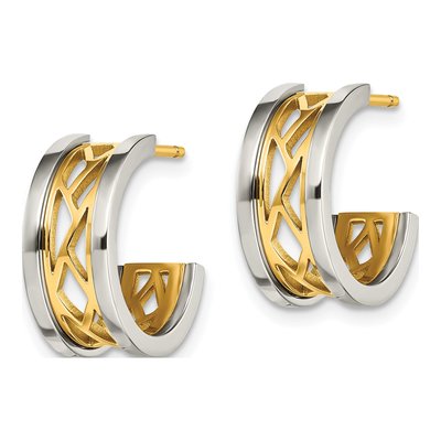 Stainless Steel 17mm IP Hoop Earrings – view 3