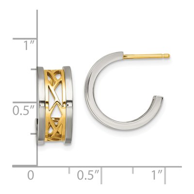 Stainless Steel 17mm IP Hoop Earrings – view 5