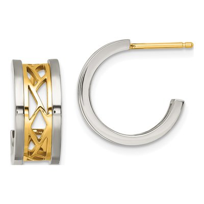 Stainless Steel 17mm IP Hoop Earrings