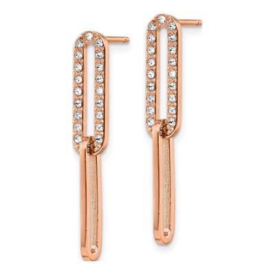 Stainless Steel Crystal Dangle Earrings – view 3