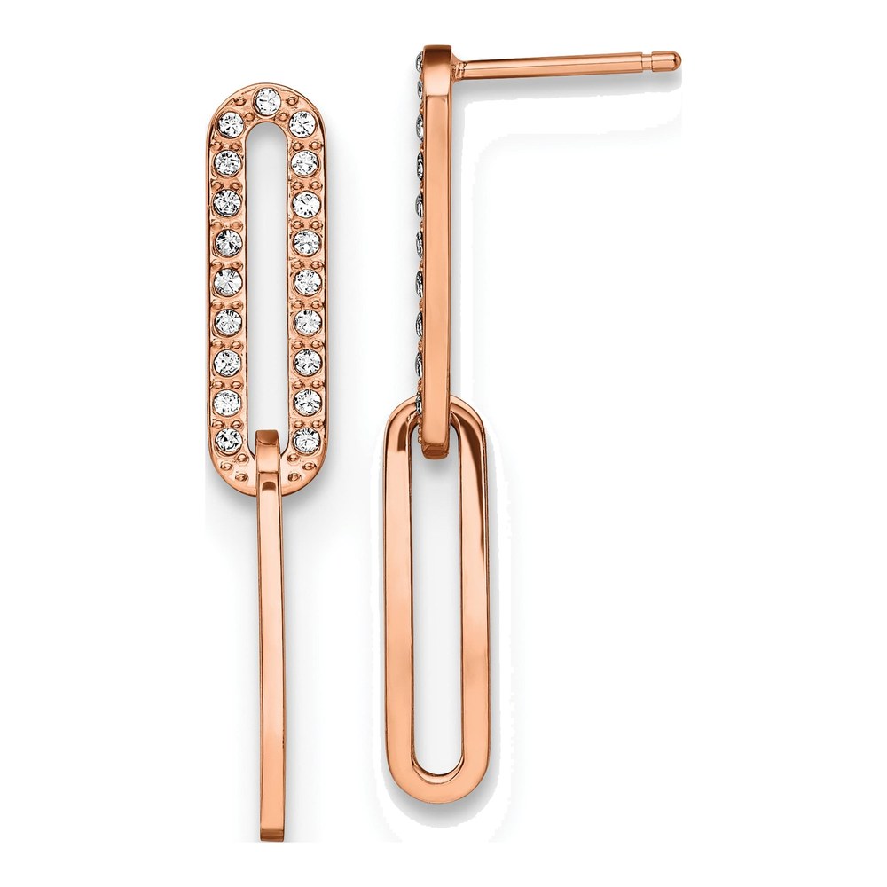 Stainless Steel Crystal Dangle Earrings