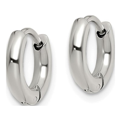 Stainless Steel 12mm Huggie Hoop Earrings – view 3