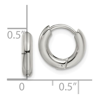 Stainless Steel 12mm Huggie Hoop Earrings – view 5