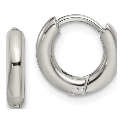 Stainless Steel 12mm Huggie Hoop Earrings