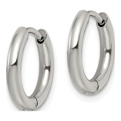 Stainless Steel 15mm Huggie Hoop Earrings – view 3