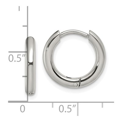 Stainless Steel 15mm Huggie Hoop Earrings – view 5