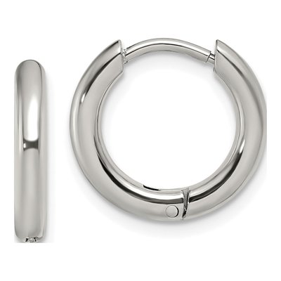 Stainless Steel 15mm Huggie Hoop Earrings