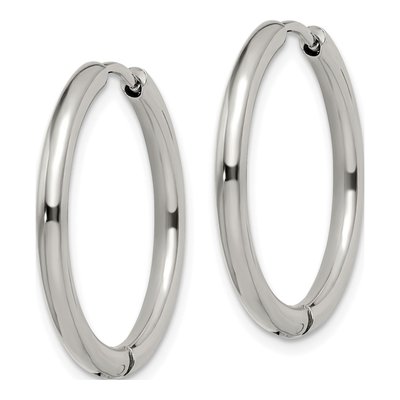 Stainless Steel 25mm Huggie Hoop Earrings – view 3