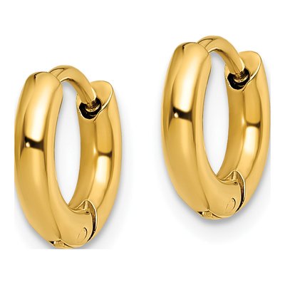 Stainless Steel 11mm Huggie Hoop Earrings – view 3