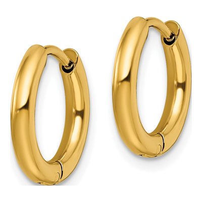 Stainless Steel 14mm IP Huggie Hoop Earrings – view 3