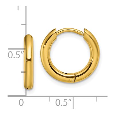 Stainless Steel 14mm IP Huggie Hoop Earrings – view 5