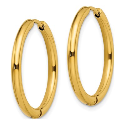 Stainless Steel 25mm Huggie Hoop Earrings – view 3