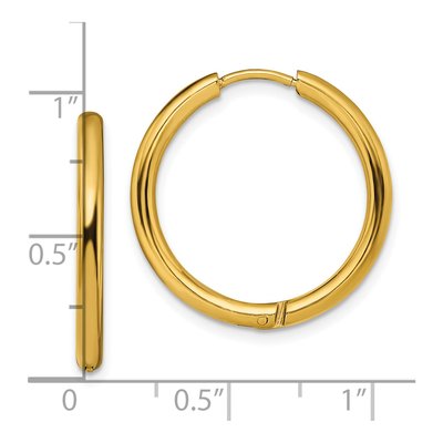Stainless Steel 25mm Huggie Hoop Earrings – view 5