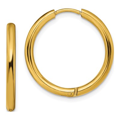 Stainless Steel 25mm Huggie Hoop Earrings