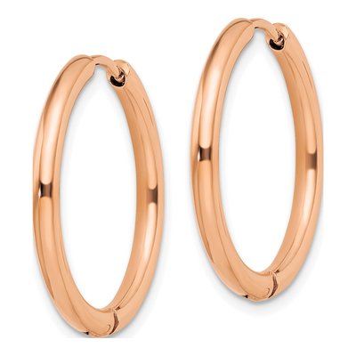 Stainless Steel 25mm IP Huggie Hoop Earrings – view 3