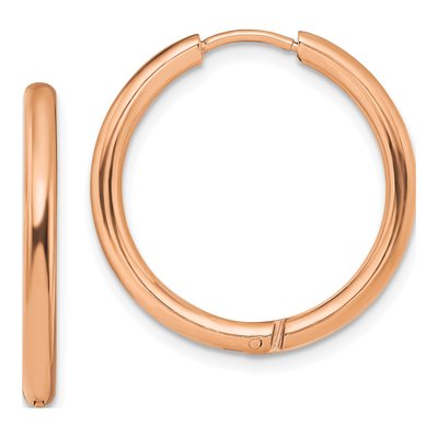 Stainless Steel 25mm IP Huggie Hoop Earrings