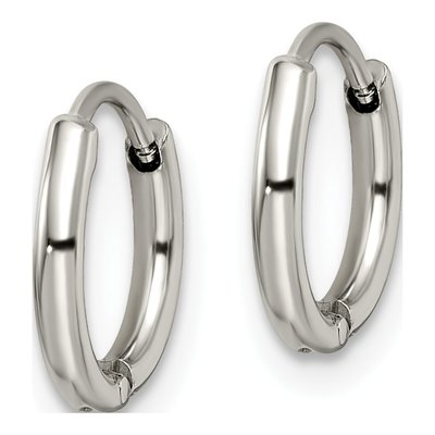 Stainless Steel 11mm Huggie Hoop Earrings – view 3