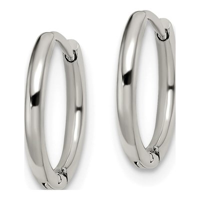 Stainless Steel 13mm Huggie Hoop Earrings – view 3