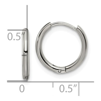 Stainless Steel 13mm Huggie Hoop Earrings – view 5