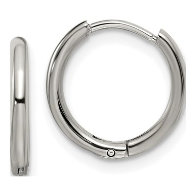 Stainless Steel 13mm Huggie Hoop Earrings