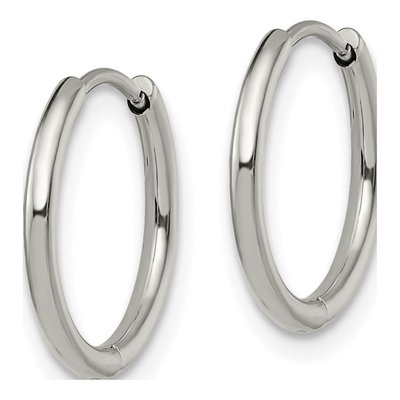Stainless Steel 15mm Huggie Hoop Earrings – view 3