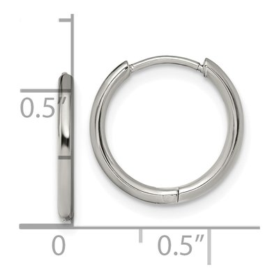 Stainless Steel 15mm Huggie Hoop Earrings – view 5