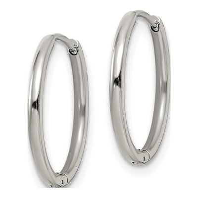 Stainless Steel 17mm Huggie Hoop Earrings – view 3