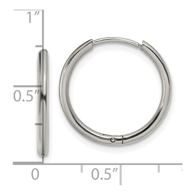 Stainless Steel 17mm Huggie Hoop Earrings – view 5