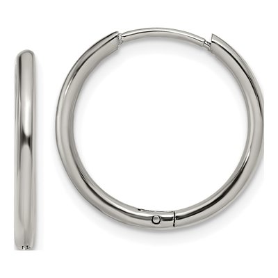 Stainless Steel 17mm Huggie Hoop Earrings