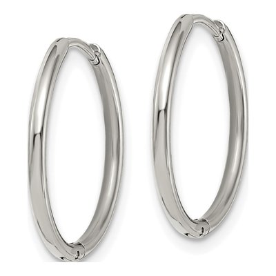 Stainless Steel 19mm Huggie Hoop Earrings – view 3