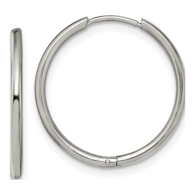 Stainless Steel 19mm Huggie Hoop Earrings