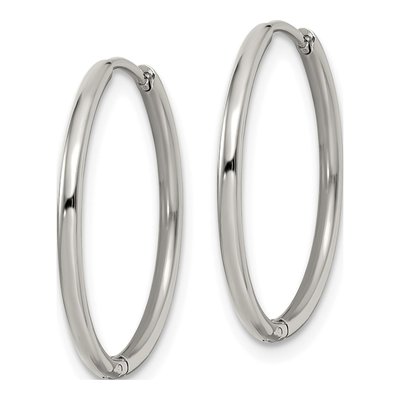 Stainless Steel 21mm Huggie Hoop Earrings – view 3