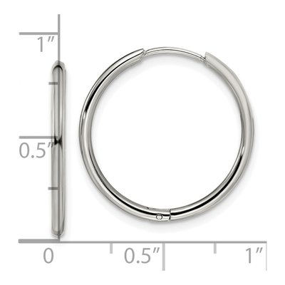 Stainless Steel 21mm Huggie Hoop Earrings – view 5