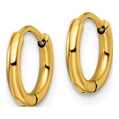 Stainless Steel 9.5mm Huggie Hoop Earrings – view 3