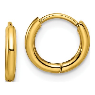 Stainless Steel 9.5mm Huggie Hoop Earrings