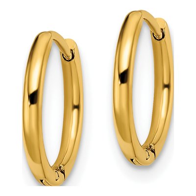 Stainless Steel 12mm IP Huggie Hoop Earrings – view 3