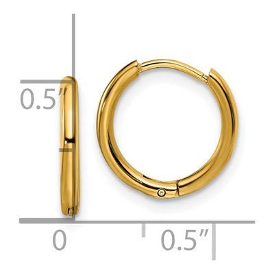 Stainless Steel 12mm IP Huggie Hoop Earrings – view 5