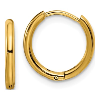 Stainless Steel 12mm IP Huggie Hoop Earrings